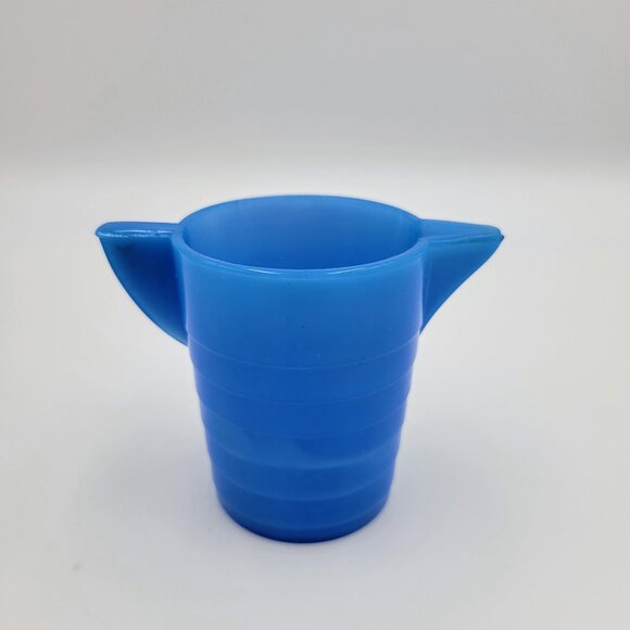 Vintage Akro Agate Pitcher Teapot Stacked Disc Blue Child’s Pitcher Read - Picture 5 of 10